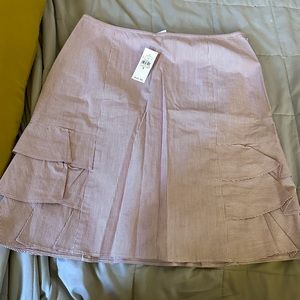 Ann Taylor Loft Women's Size 8 red White Stripe Skirt, Above Knee.